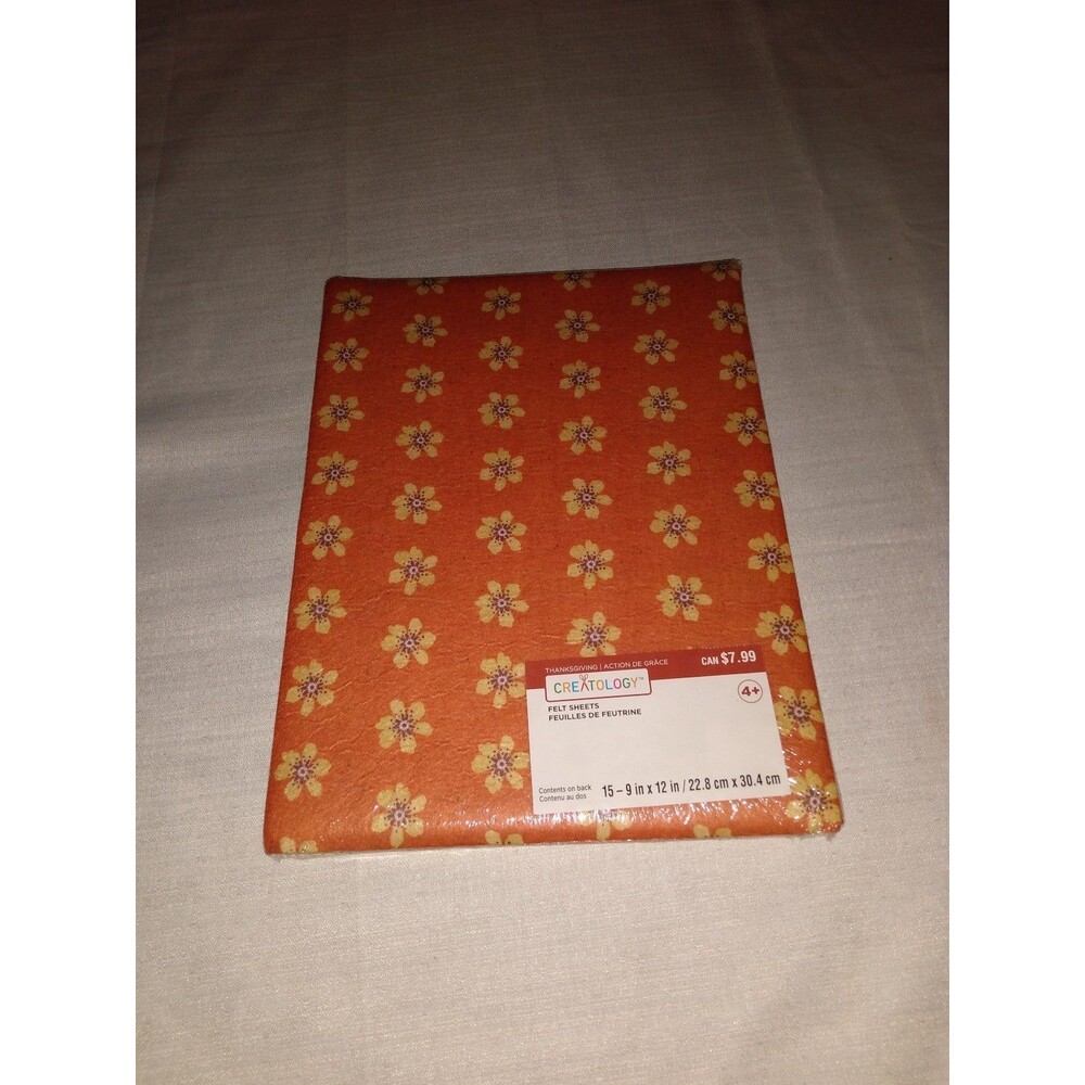 15 Felt Sheets for Crafting Thanksgiving theme orange 9x12 in